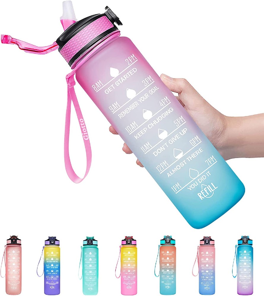Water Bottle with Times Motivational